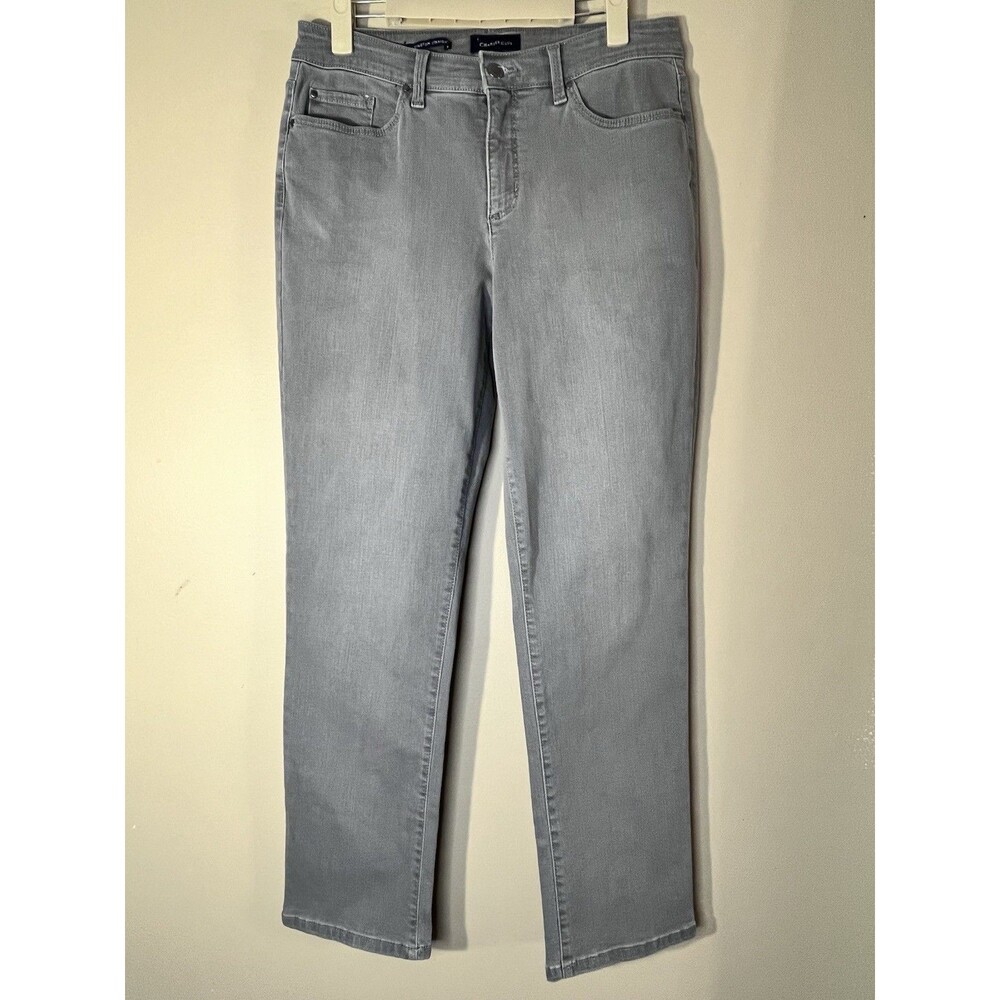 Charter Club Lexington Straight Jeans Women 8P Gray Stretch Denim 5 Pockets